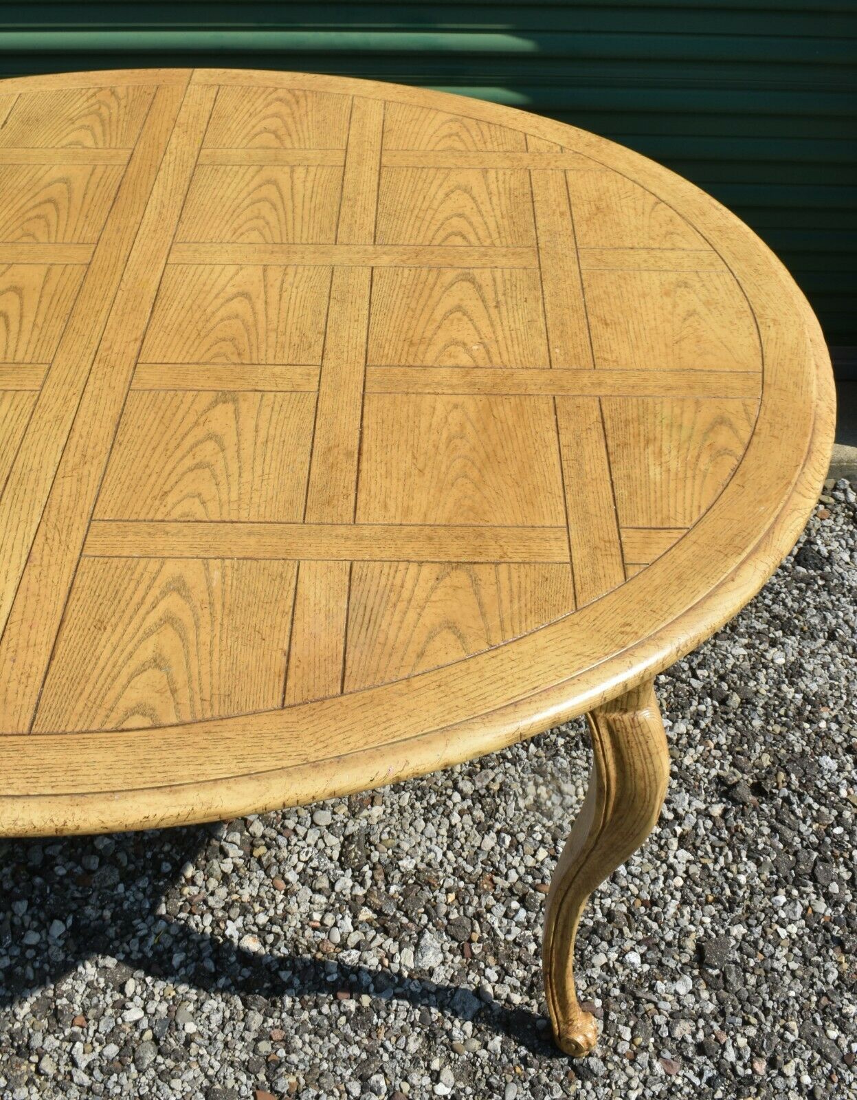 Baker Furniture French Provincial Louis XV White Oak Extension Dining Table