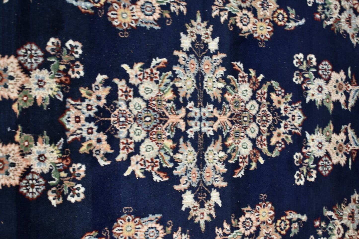 Designer Hand Knotted Sapphire Rug Made in India, 100% Wool Pile Bloomingdale