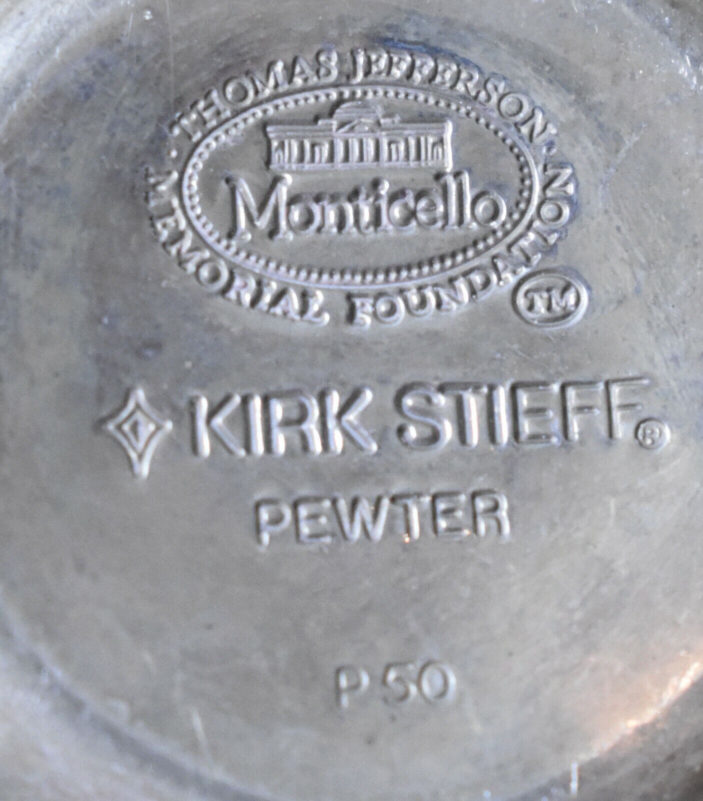 Kirk Stieff P50 Pewter Cups Monticello Thomas Jefferson Memorial Set Of 4