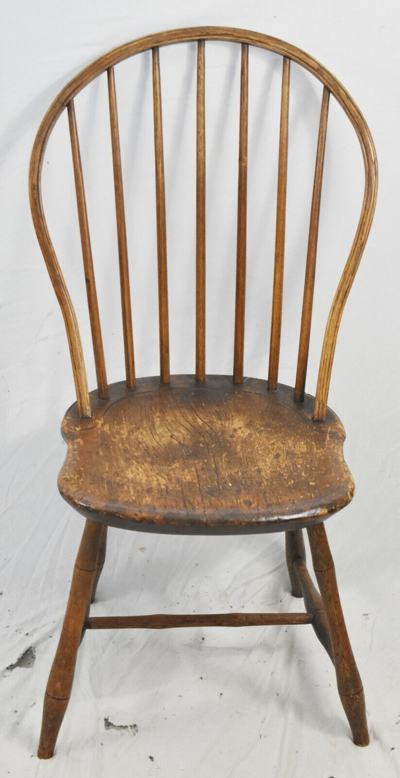 Antique Benchmade Bow Back Oak Windsor Chair Williamsburg Style
