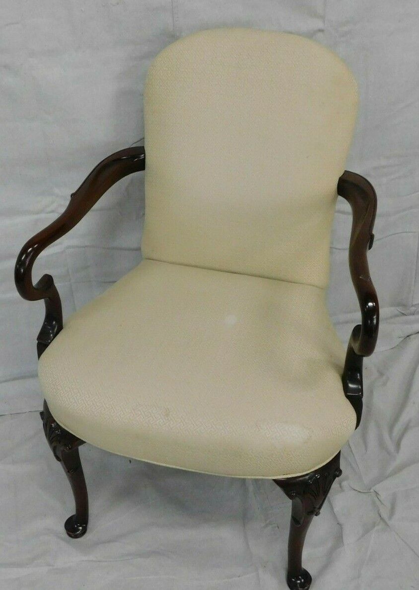 Southwood Mahogany Chippendale Style Gooseneck Arm Chair Williamsburg Style