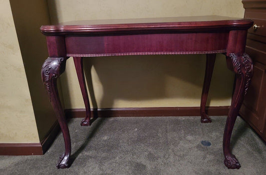 19th Century Mahogany Chippendale Game Table Flip Top Newly Refinished Clawfoot