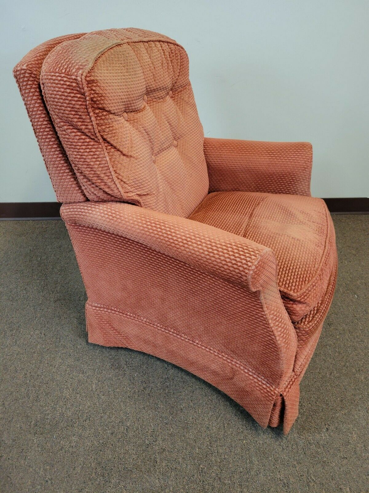 Baker Furniture Club Chair with Ottoman Tufted Upholstery