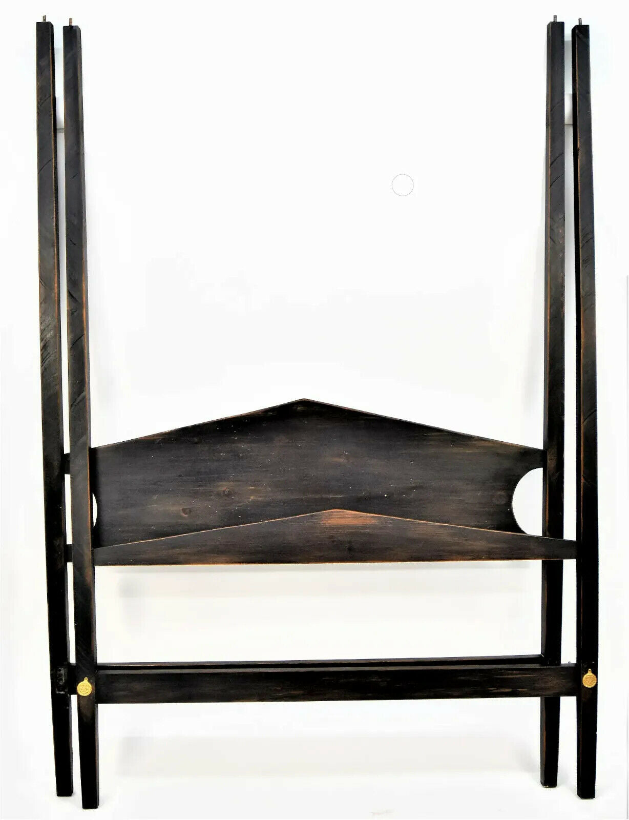 Bench Made Queen Size Four Pencil Poster Canopy Bed in Black Finish