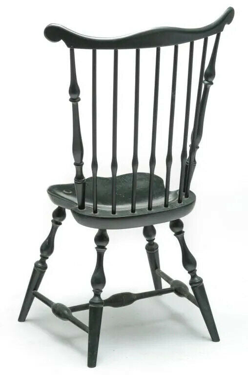 Douglas Cambell Black Fan Back Windsor Chair Bench Made