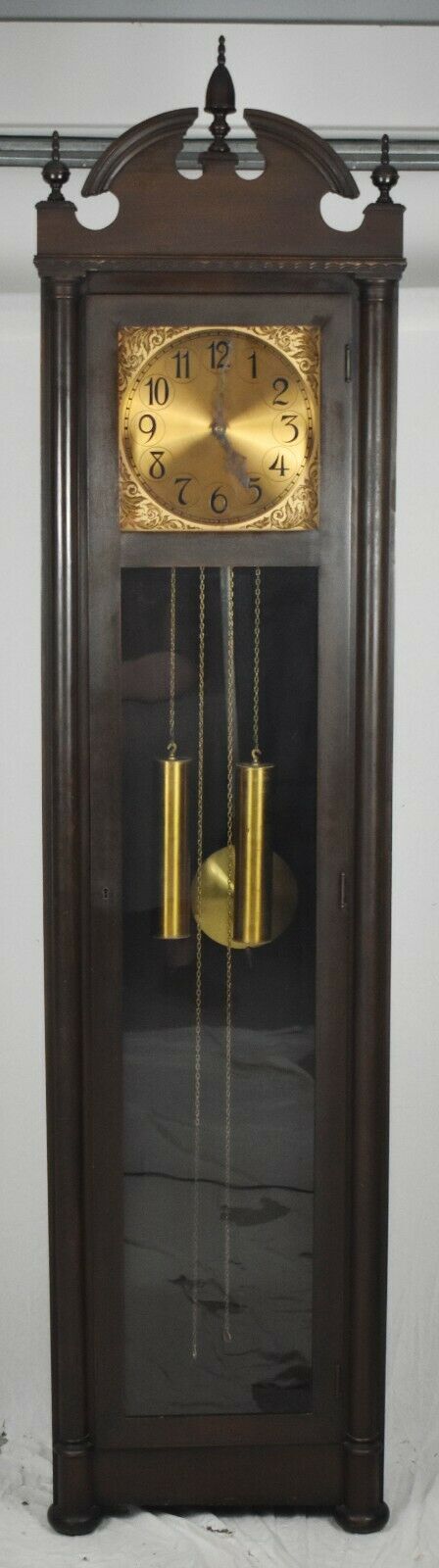 Early Colonial Mfg Company Mahogany Grandfather Clock made Zeeland Michigan Rare