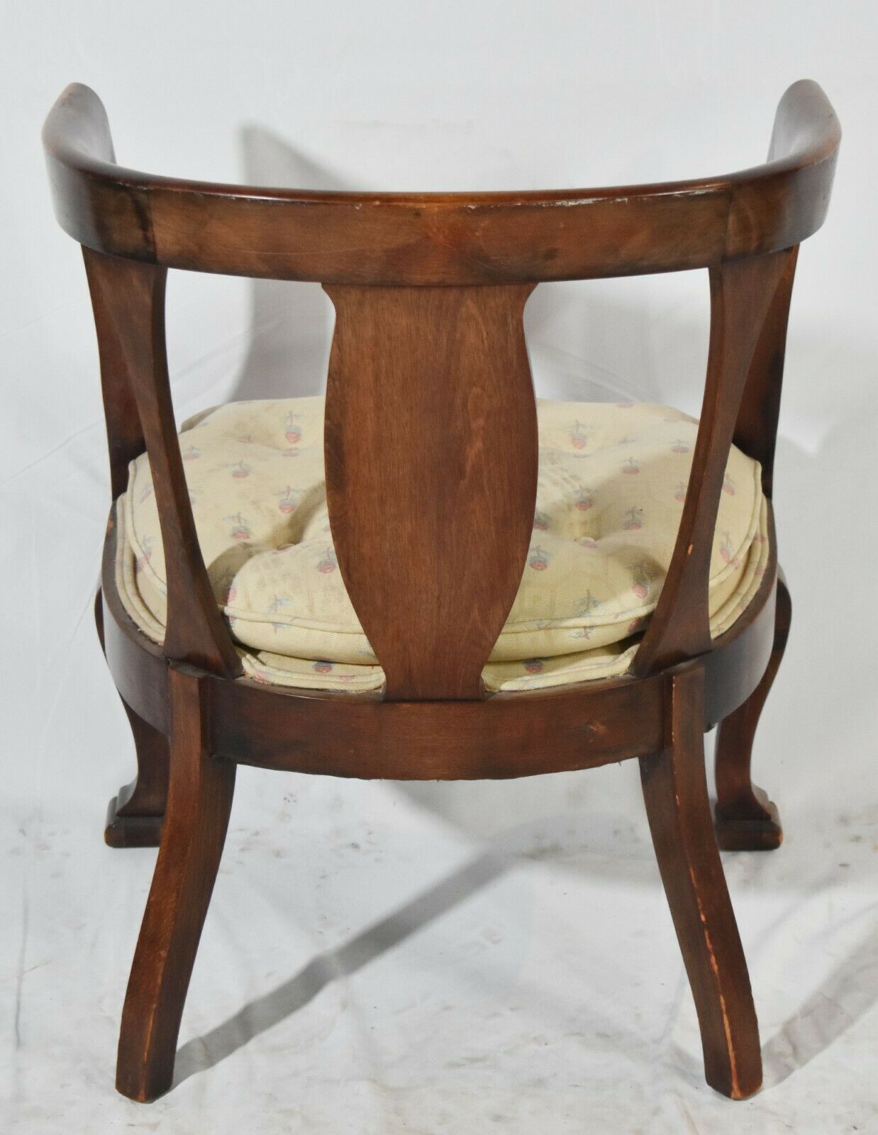 Empire Style Mahogany Barrel Back Arm Chair att. Henredon