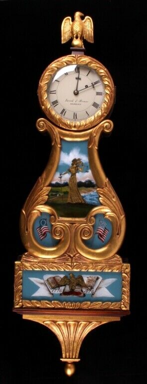 Eurich & Romeo Bicentennial Mahogany & Gold Gilt Lyre Clock Rare Only 500 Made