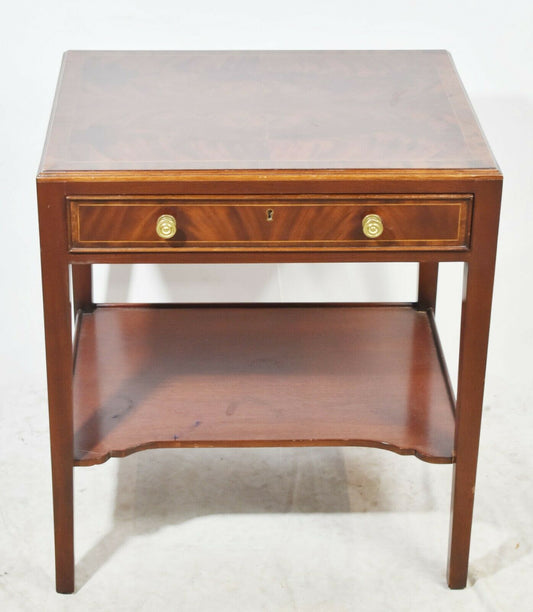 Flame Mahogany Occasion Table Bedside Table By Southhampton Inlays Made in USA