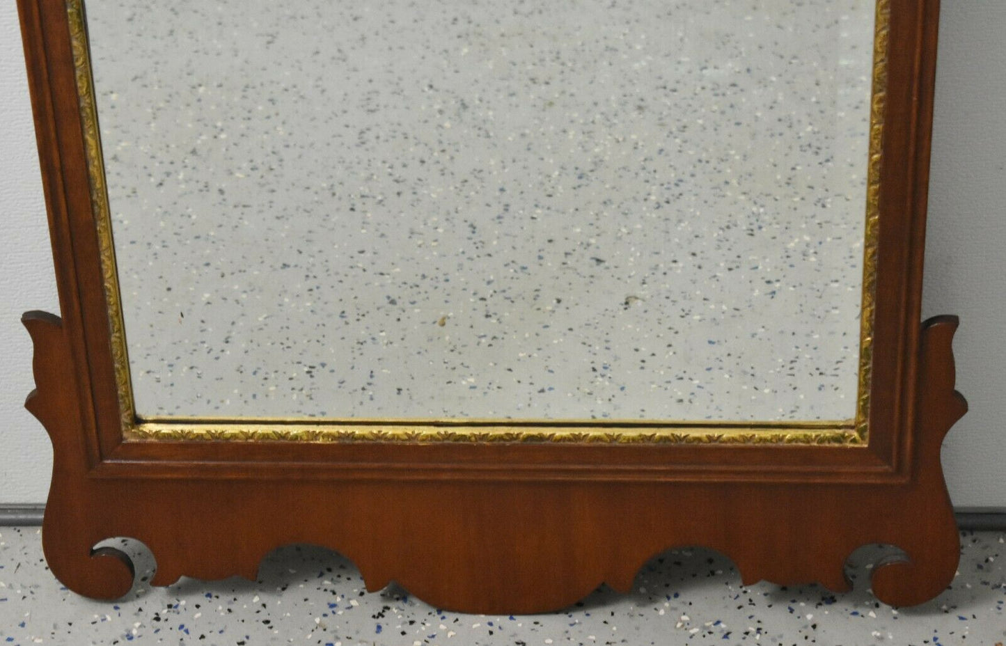 Friedman Brothers Mahogany Beveled Mirror with Gold Gilt Accents and Urn