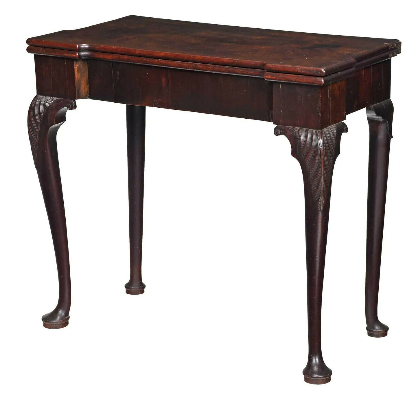 George II 18th Century Mahogany Irish Chippendale Game Table Flip Top Felt Top