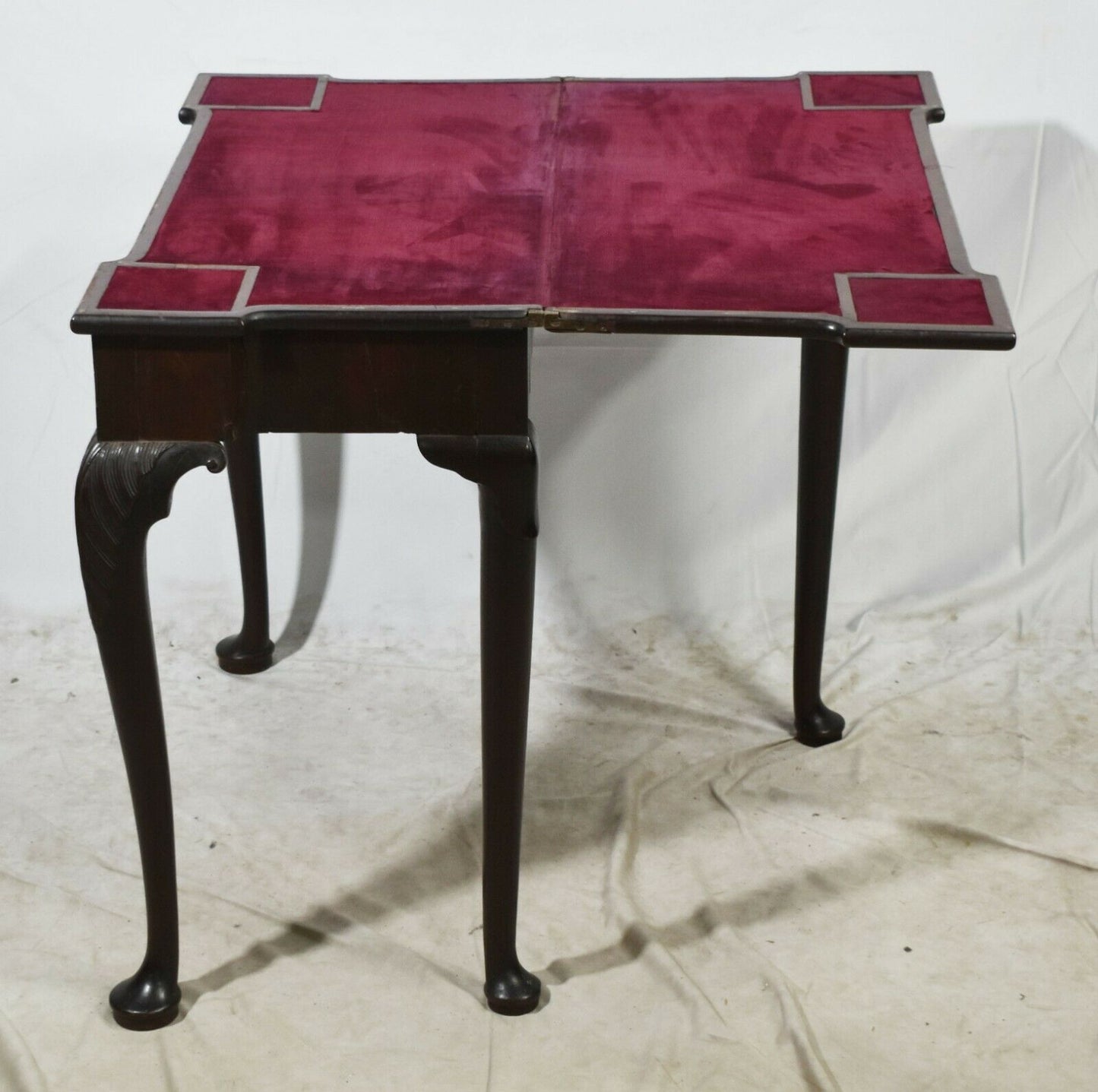 George II 18th Century Mahogany Irish Chippendale Game Table Flip Top Felt Top