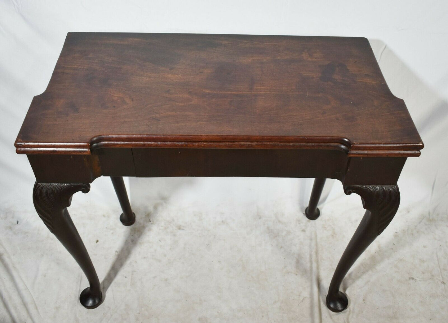 George II 18th Century Mahogany Irish Chippendale Game Table Flip Top Felt Top