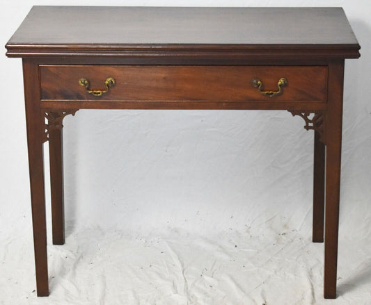 George II Mid-18th Century Mahogany Chinese Chippendale Game Table Flip Top