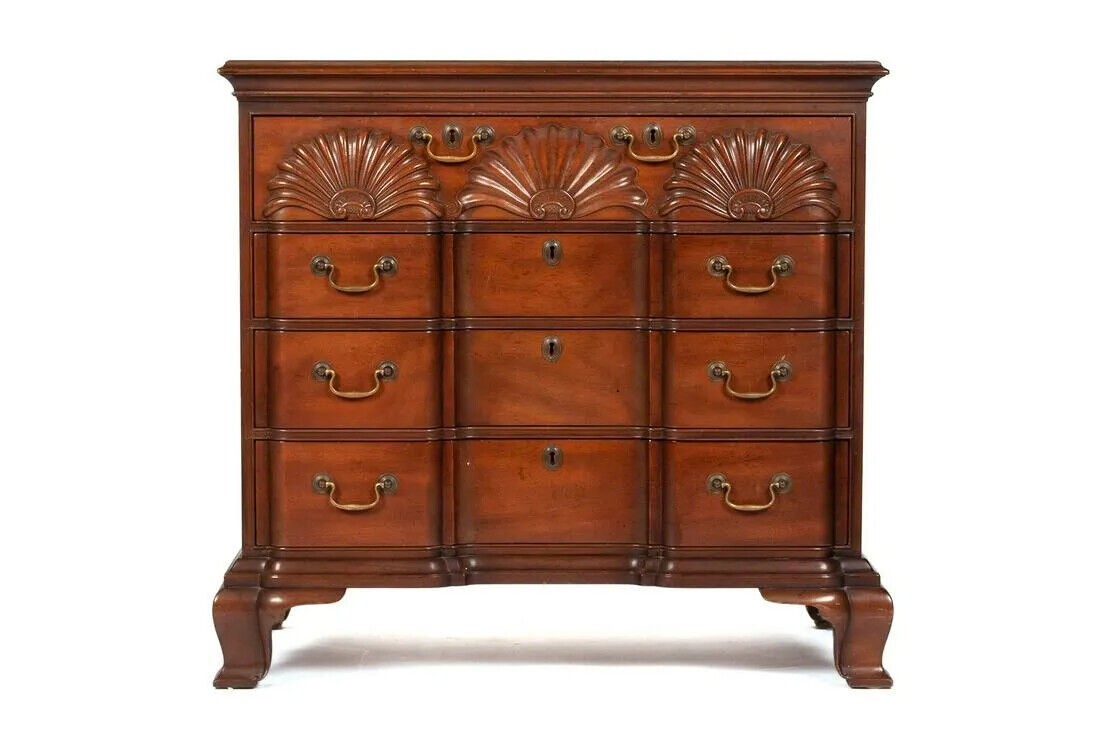 Kittinger Mahogany Historic Newport HN-18 Shell Block Front Goddard Chest