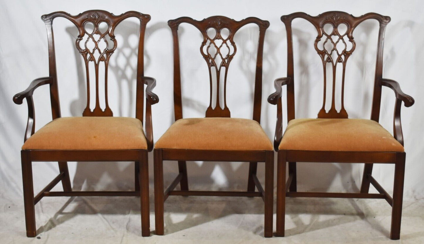 Lawsonia Chippendale Mahogany Dining Room Chairs, Set of 6 made in Philadelphia