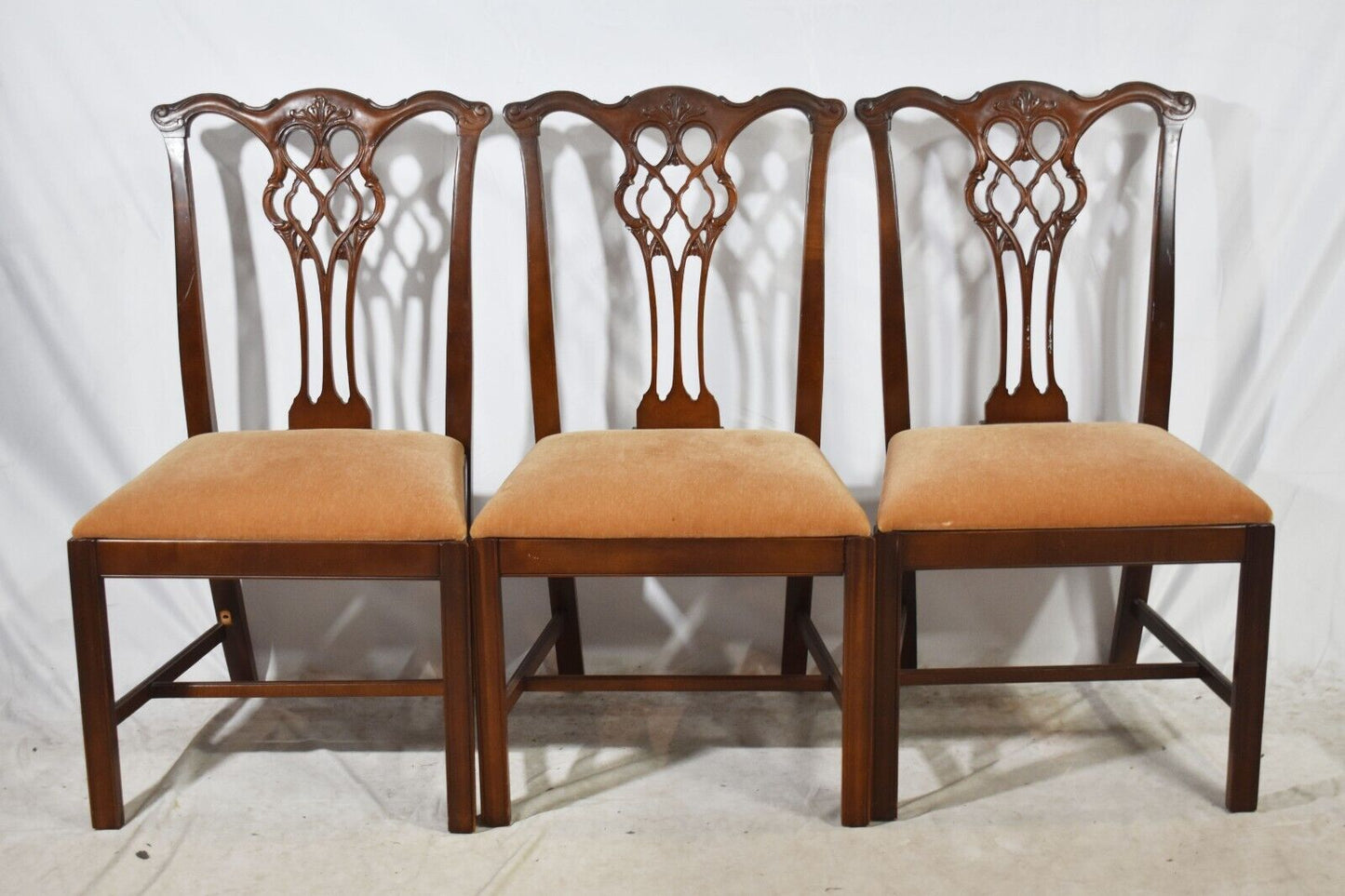 Lawsonia Chippendale Mahogany Dining Room Chairs, Set of 6 made in Philadelphia