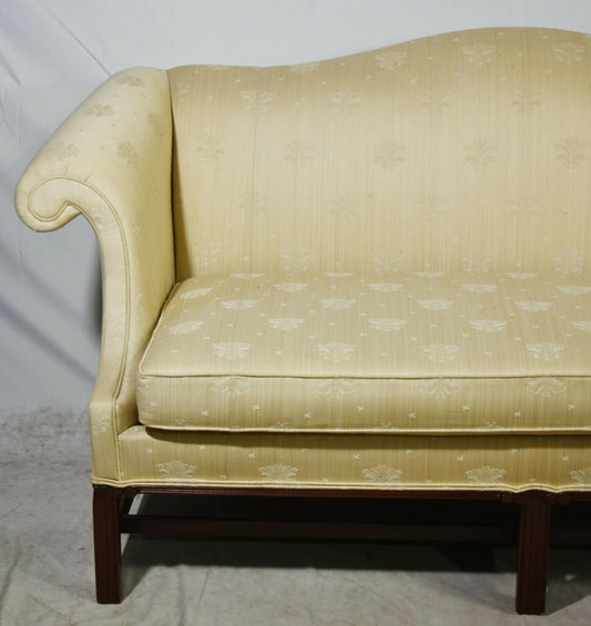 Hickory Chair Mahogany Chippendale Style Sofa Designer Prince of Wales Fabric