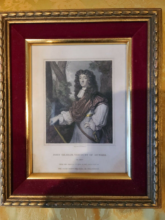 John Graham, Viscount of Dundee, Hand Colored Engraving by H. Robinson