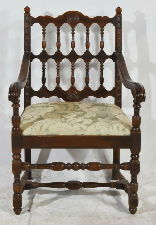 Kittinger Mahogany William and Mary Arm Chair Pilgrim Style Early American