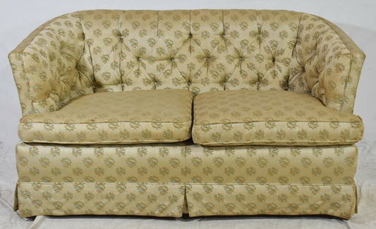 Kittinger Old Dominion Collection Settee Sofa Tufted Button Silk Fabric