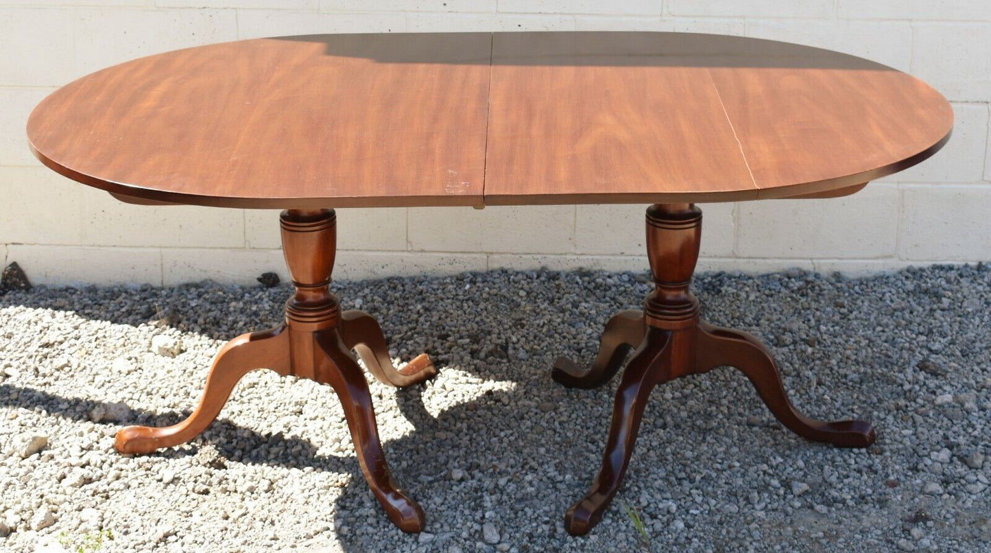 Kittinger Richmond Collection Mahogany Two Pedestal Dining Table with 2 Leaves