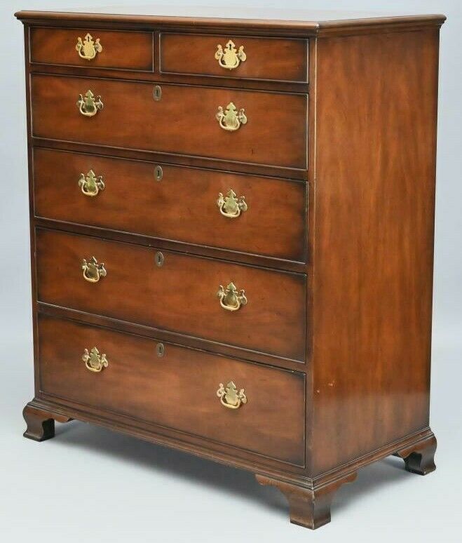 Kittinger Solid Mahogany Tall Chest of Drawers Williamsburg Chippendale Style