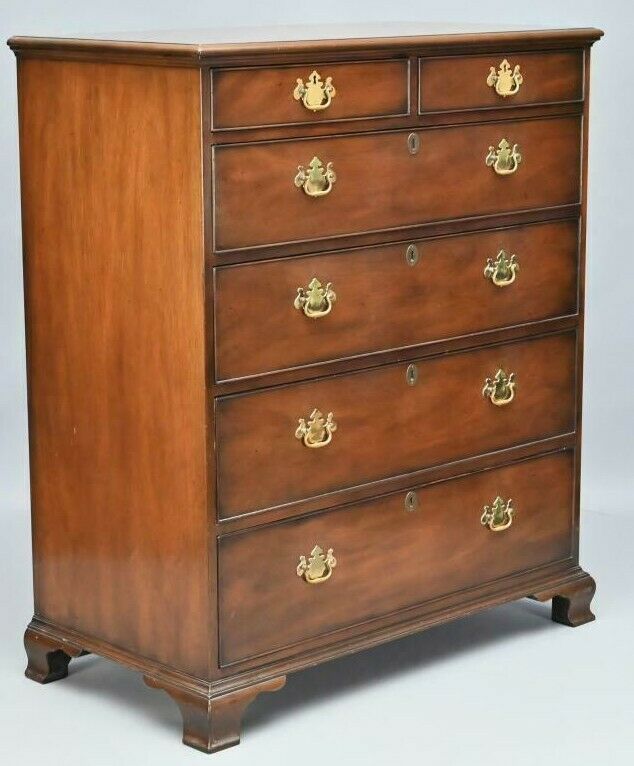 Kittinger Solid Mahogany Tall Chest of Drawers Williamsburg Chippendale Style