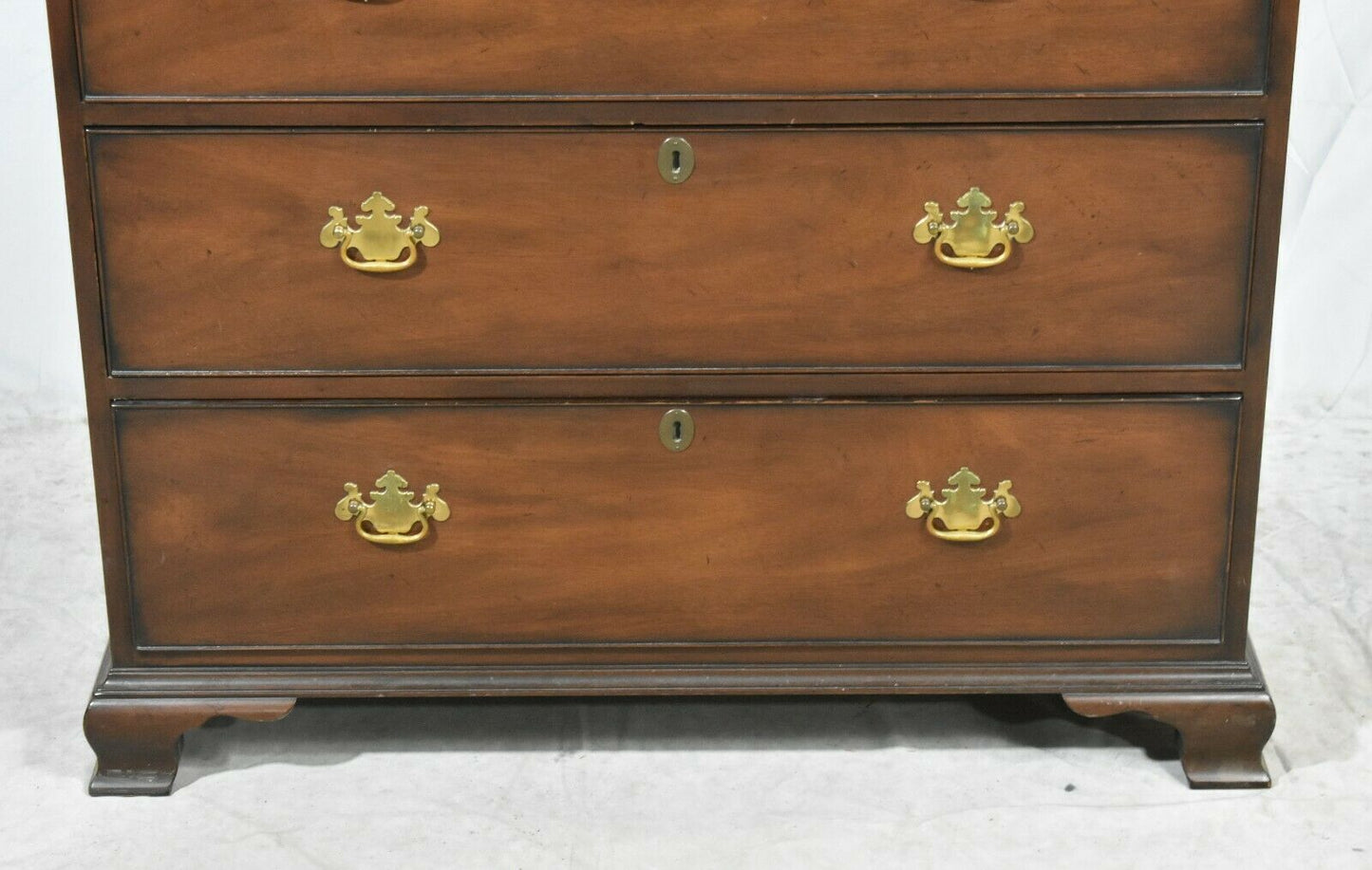 Kittinger Solid Mahogany Tall Chest of Drawers Williamsburg Chippendale Style