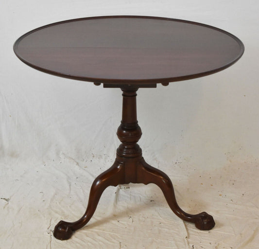 KITTINGER Williamsburg Mahogany Tilt Top Table Tea Table CW 70 Claw and Ball