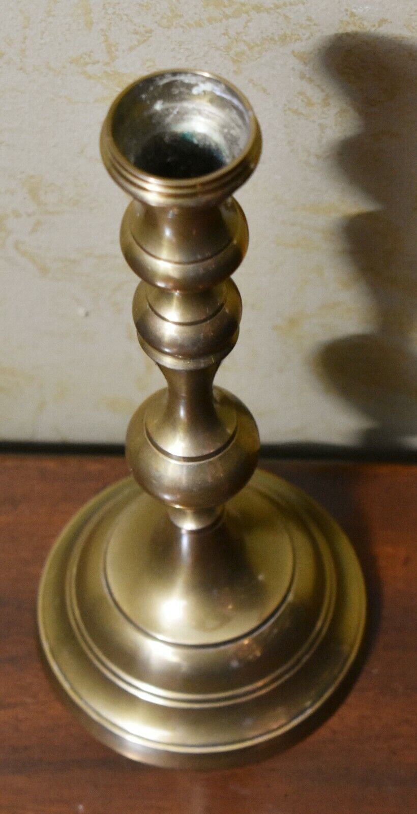 Large Art Deco Brass Candlestick Holder Hollywood Regency Style