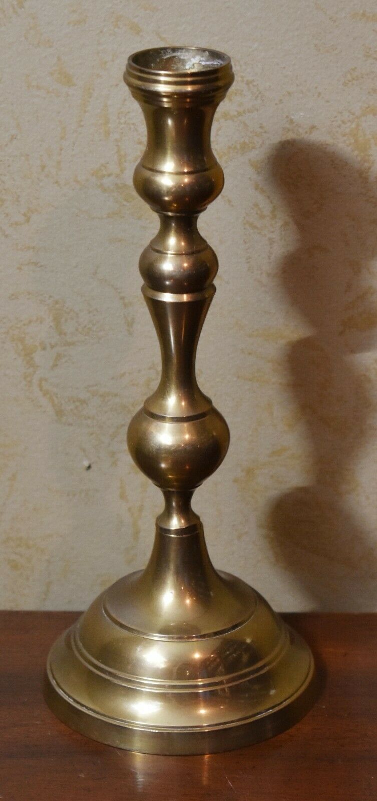 Large Art Deco Brass Candlestick Holder Hollywood Regency Style