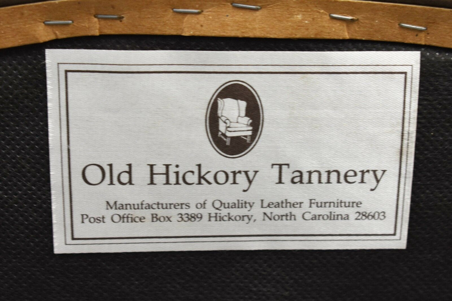 Old Hickory Tannery Mahogany Chair with Ottaman Tan Leather Fabric Nailhead Trim