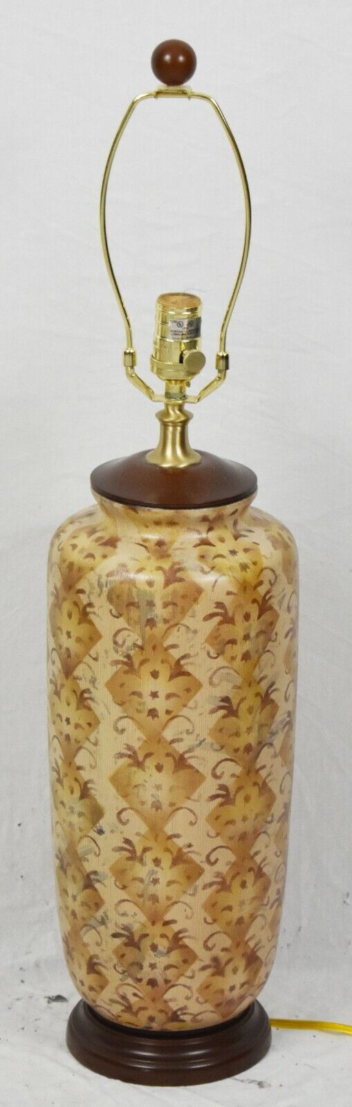 Oriental Accent Porcelain Table Lamp (Oriental) Diamond Patterns Wood