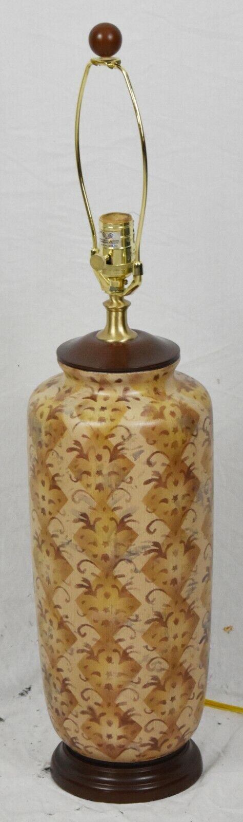 Oriental Accent Porcelain Table Lamp (Oriental) Diamond Patterns Wood