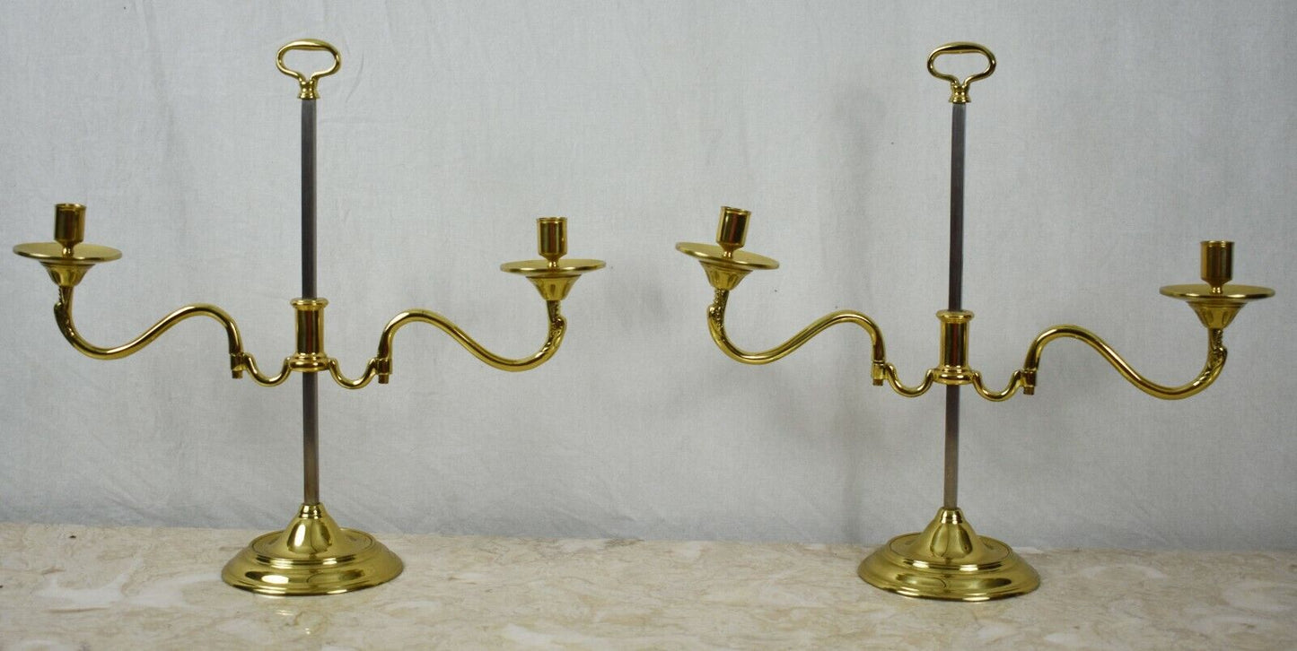 Pair of Virginia Metalcrafters Williamsburg Brass Candelabra CW 16-63