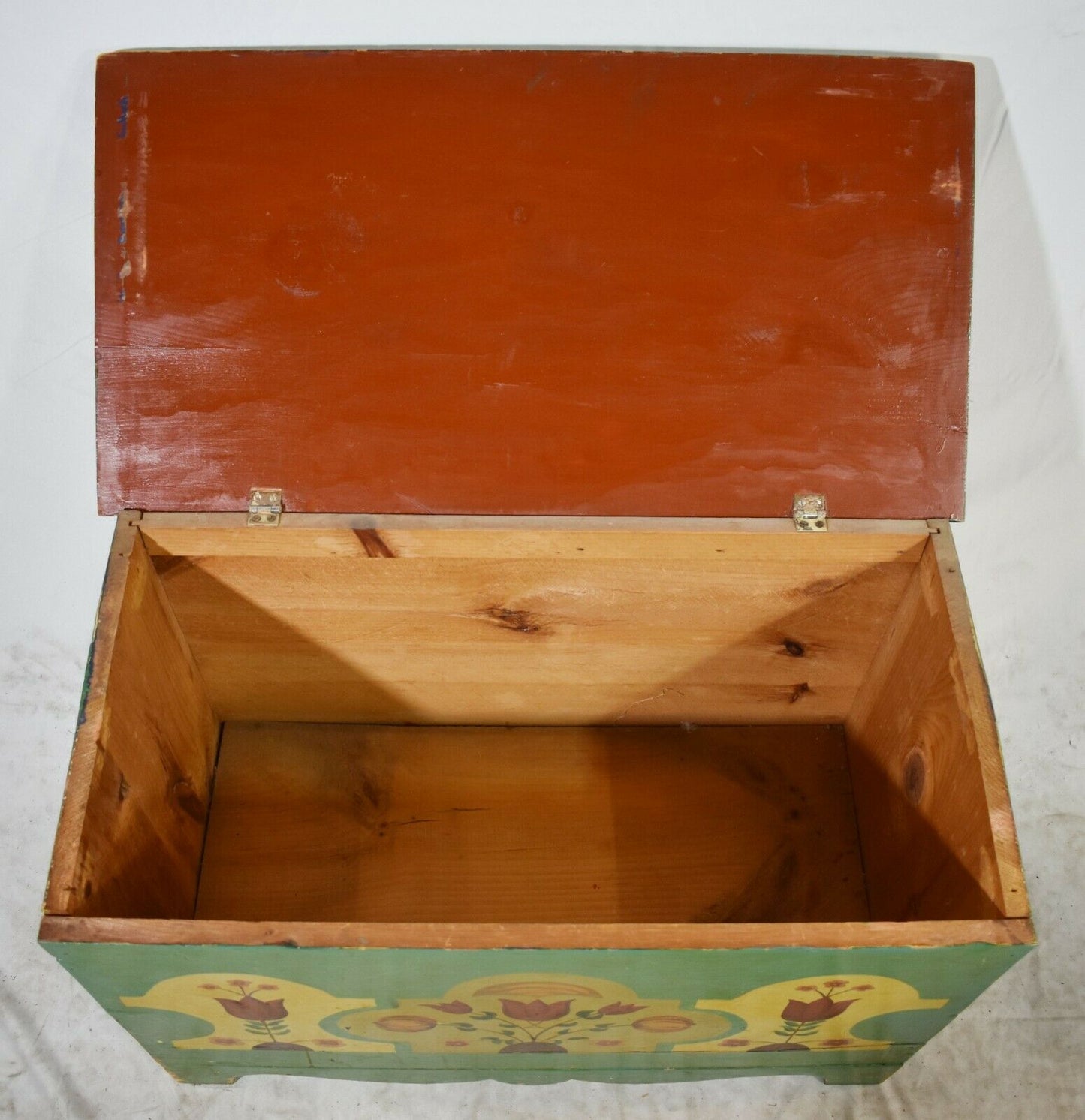 Pennsylvania Dutch Painted Blanket Chest Blanket Box Chest Bench Tulips