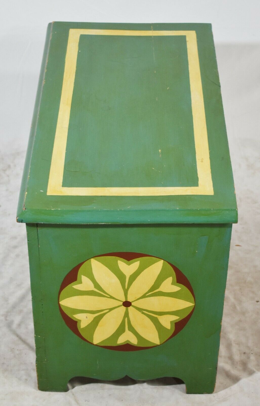 Pennsylvania Dutch Painted Blanket Chest Blanket Box Chest Bench Tulips