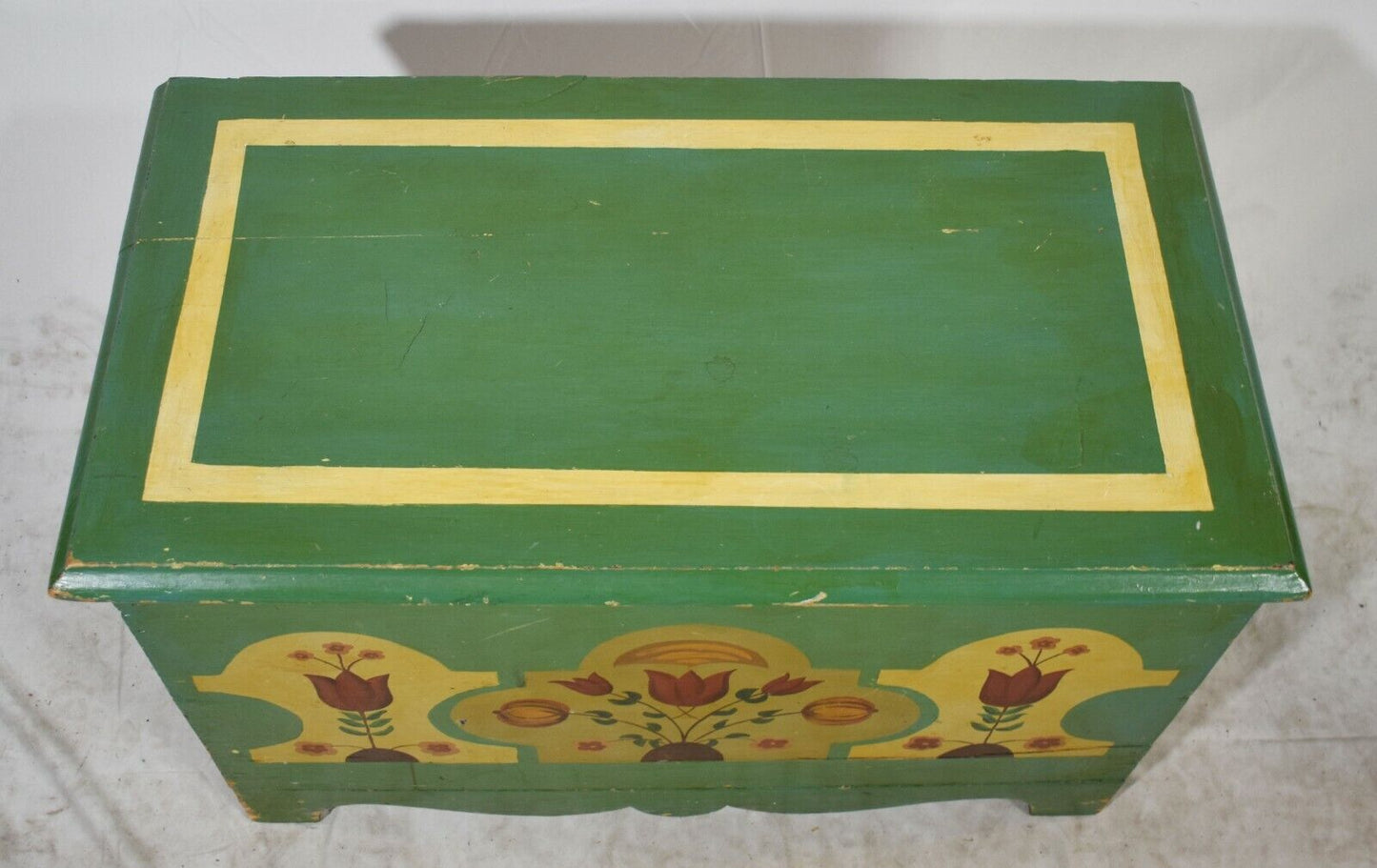 Pennsylvania Dutch Painted Blanket Chest Blanket Box Chest Bench Tulips