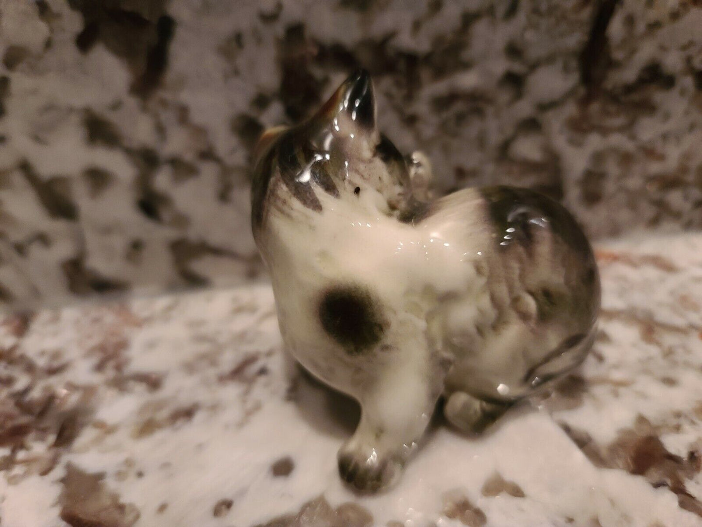 Porcelain cat figurine Bone china kitten