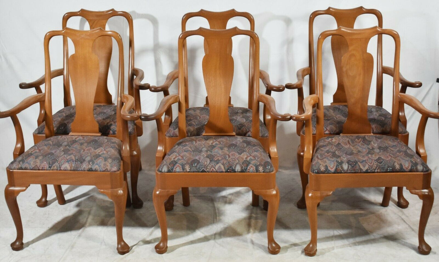 Set of 6 Kittinger Williamsburg Style Mahogany Arm Chairs