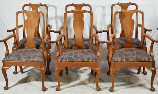 Set of 6 Kittinger Williamsburg Style Mahogany Arm Chairs