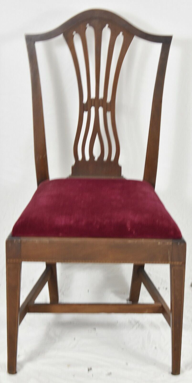 Set of 6 Potthast Bros. Mahogany Chippendale Style Dining Chairs with Inlays