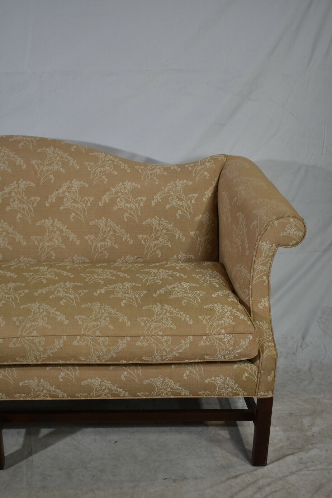 Southwood Preferred Mahogany Chippendale Style Sofa with Chinoiserie Fabric