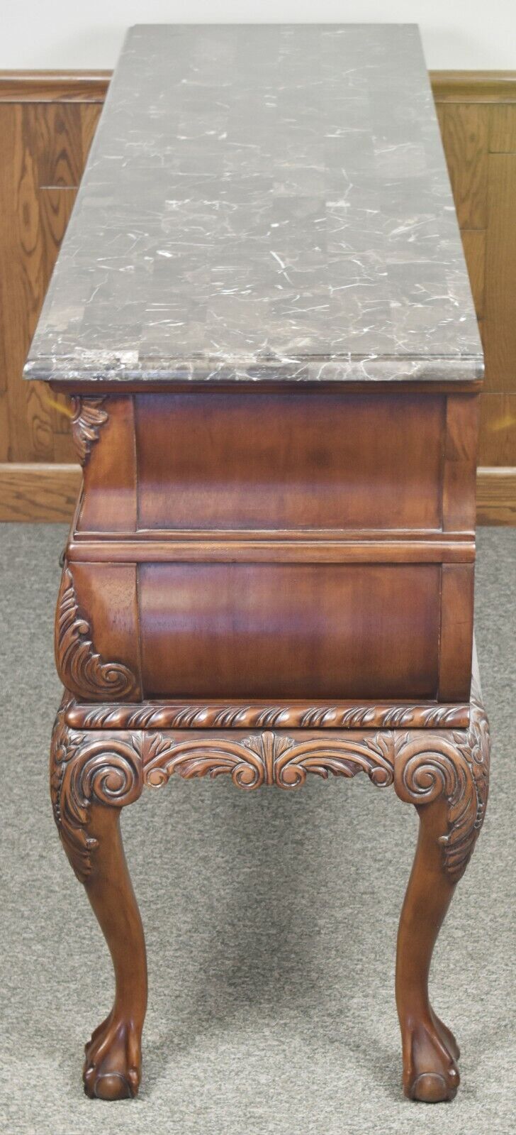 Broyhill Mahogany Marble Top Chest of Drawers Ball & Claw Chippendale Style