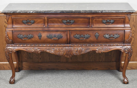 Broyhill Mahogany Marble Top Chest of Drawers Ball & Claw Chippendale Style