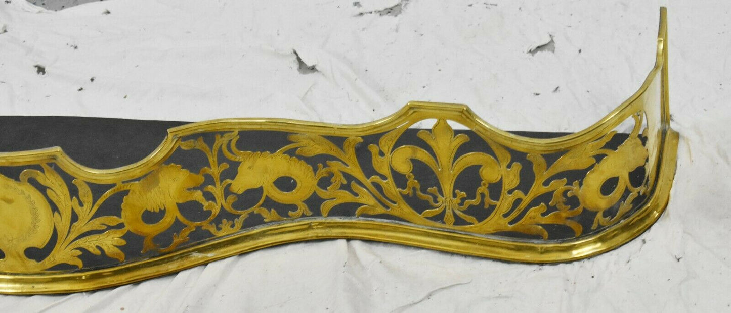 Antique Pierced Brass Fleur-de-lis Fireplace Fender Metropolitan Museum of Art