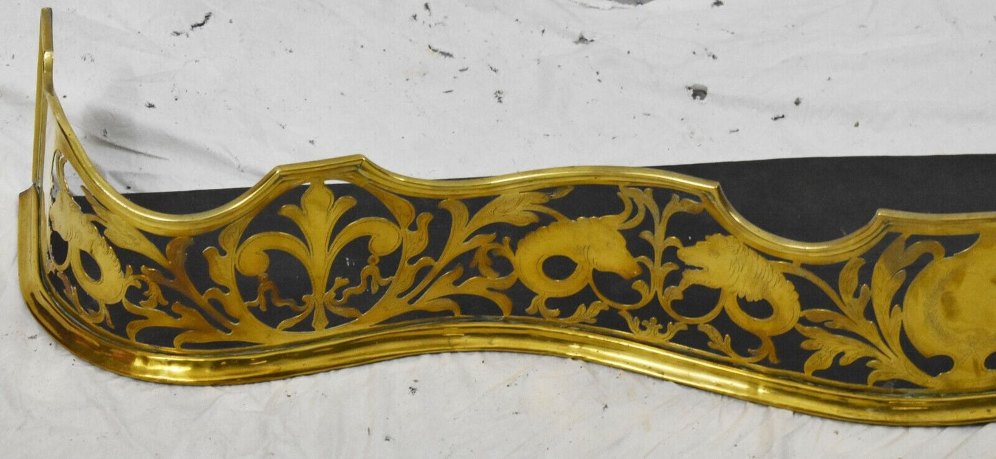 Antique Pierced Brass Fleur-de-lis Fireplace Fender Metropolitan Museum of Art