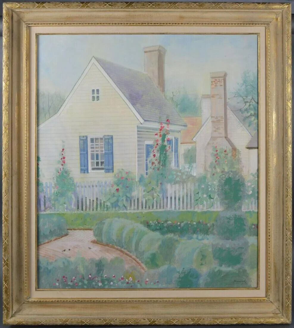 "Williamsburg" Original Oil Painting William Benecke 39.25" x 35.25" Gilt Frame