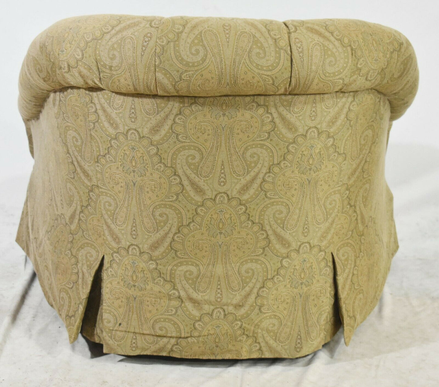 Baker Furniture Traditional Tufted Button Club Arm Chair Designer Paisley Fabric